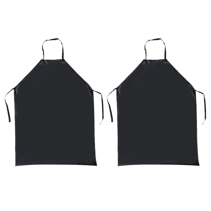 ZYBLSSBB, sort din PVC cu bretela la gat, rezistent industrial, impermeabil si rezistent la ulei, acizi si alcalii, negru, 110 x 80 x 1 cm