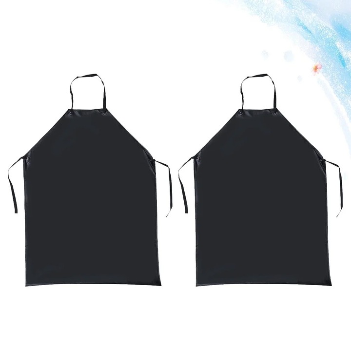 ZYBLSSBB, set sorturi din PVC rezistente la apa si grasime – 2 buc., negru, 110 x 80 x 1 cm