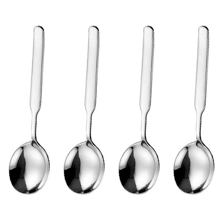 Set 4 linguri supa inox 316, rotunde, 19x5cm, argintiu