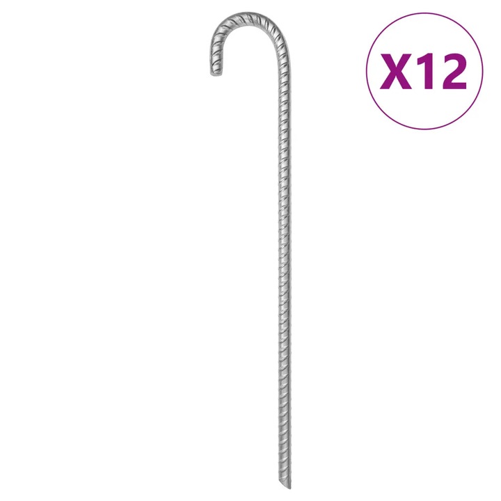 Cuie de cort, 12 buc, 41,5 cm, O12 mm, otel galvanizat