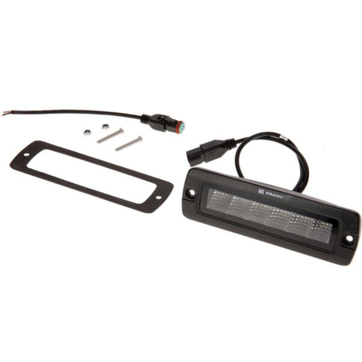 KRAMP LED munkalámpa, 30W, 2880lm, fehér, 196x52,6x61,8mm, 6 LED, IP68