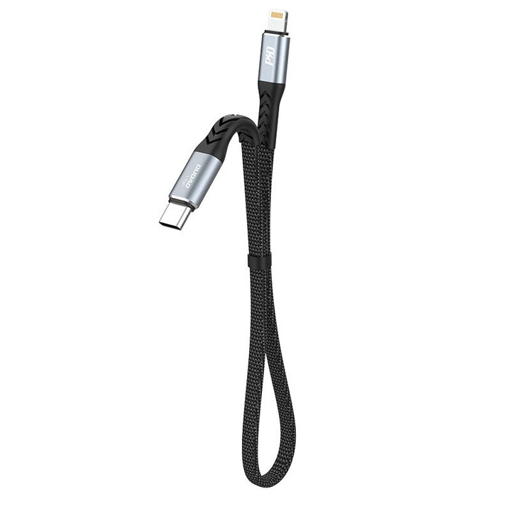 Cablu Dudao L10P USB-C - Lightning, 20W, 0,23m, negru