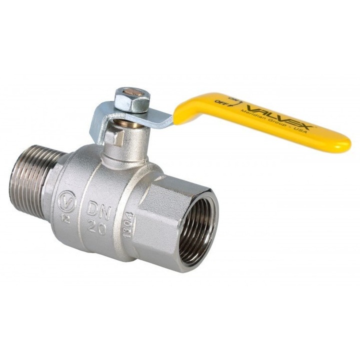 Robinet cu bila pentru gaz, Valvex, ORION, 3/4 inch, DN 20, dubla actiune, 20 bar