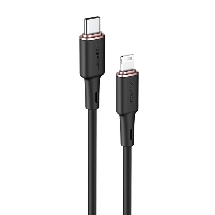 Cablu de date USB-C - Lightning, Acefast, 30W, 3A, 1.2m, negru