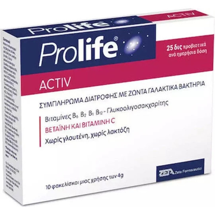 PROLIFE Activ+ Probiotice si Prebiotice, 10 Pachete, Epsilon Health, sustinerea sistemului imunitar, imbunatatirea digestiei