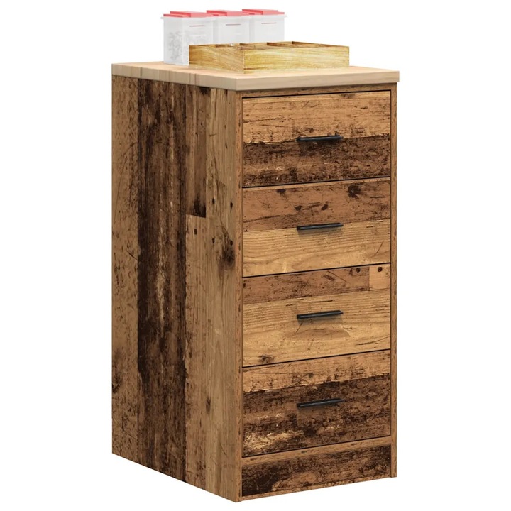 Dulap de depozitare pentru garaj din lemn vechi 40x51x85 cm