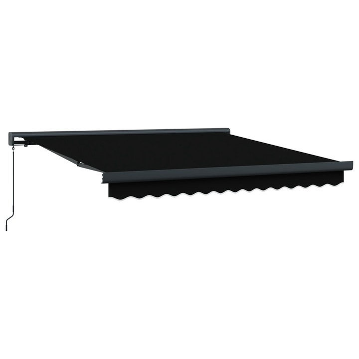 Copertina retractabila, VidaXL, 350 x 250 cm, Negru