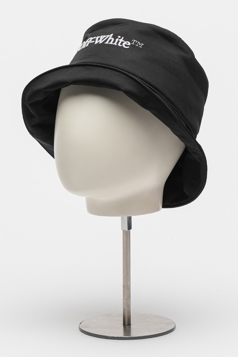 OFF-WHITE, Palarie bucket cu logo brodat, Negru