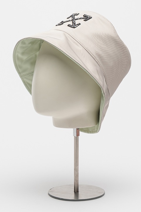 OFF-WHITE, Plarie bucket cu logo brodat, Bej
