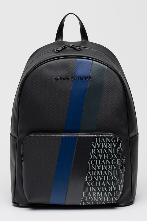 ARMANI EXCHANGE, Rucsac de piele ecologica cu buzunar exterior, Albastru ultramarin