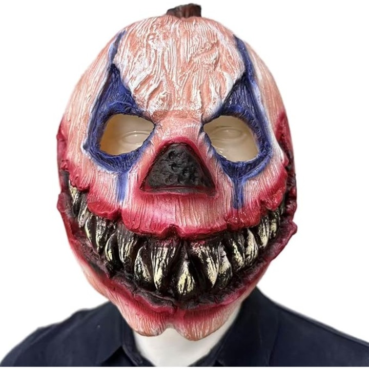 Masca cap dovleac din latex, marime adult, portocaliu