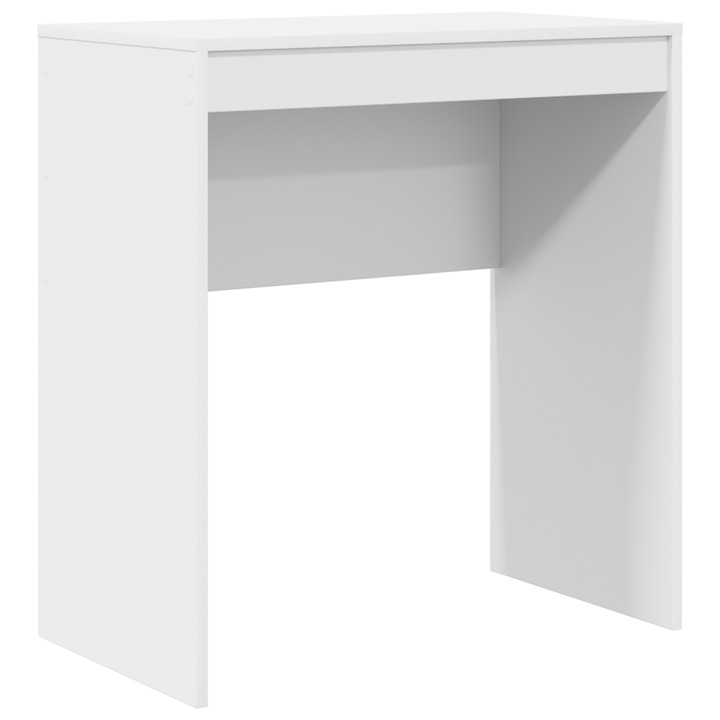 Birou modern vidaXL, alb, 70x40x76cm, cu sufla pentru accesorii, din lemn ingineresc