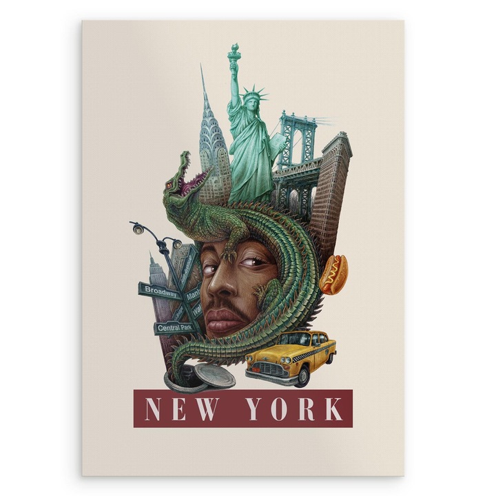 Plakat New York, Wallfluent, arta urbana, 42x59, 4 cm, 010030020220000281384