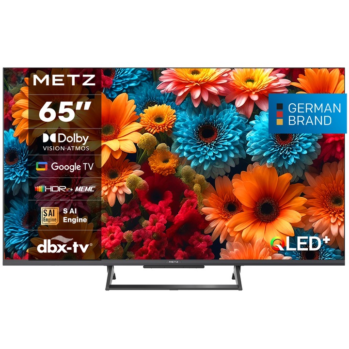 Телевизор METZ QLED 65MQF7500Z, 65" (164 см), Smart Google TV, 4K Ultra HD, Клас F (Модел 2025)