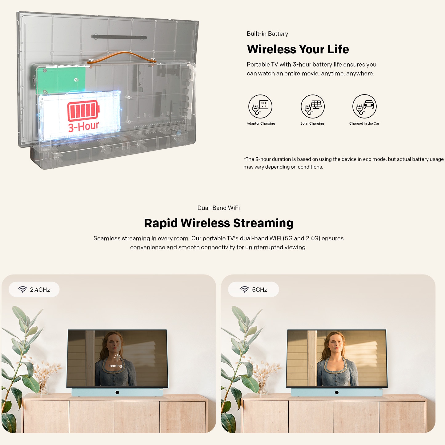 Televizor portabil METZ LED 24MPE7000Y, 60 cm, Smart Google TV