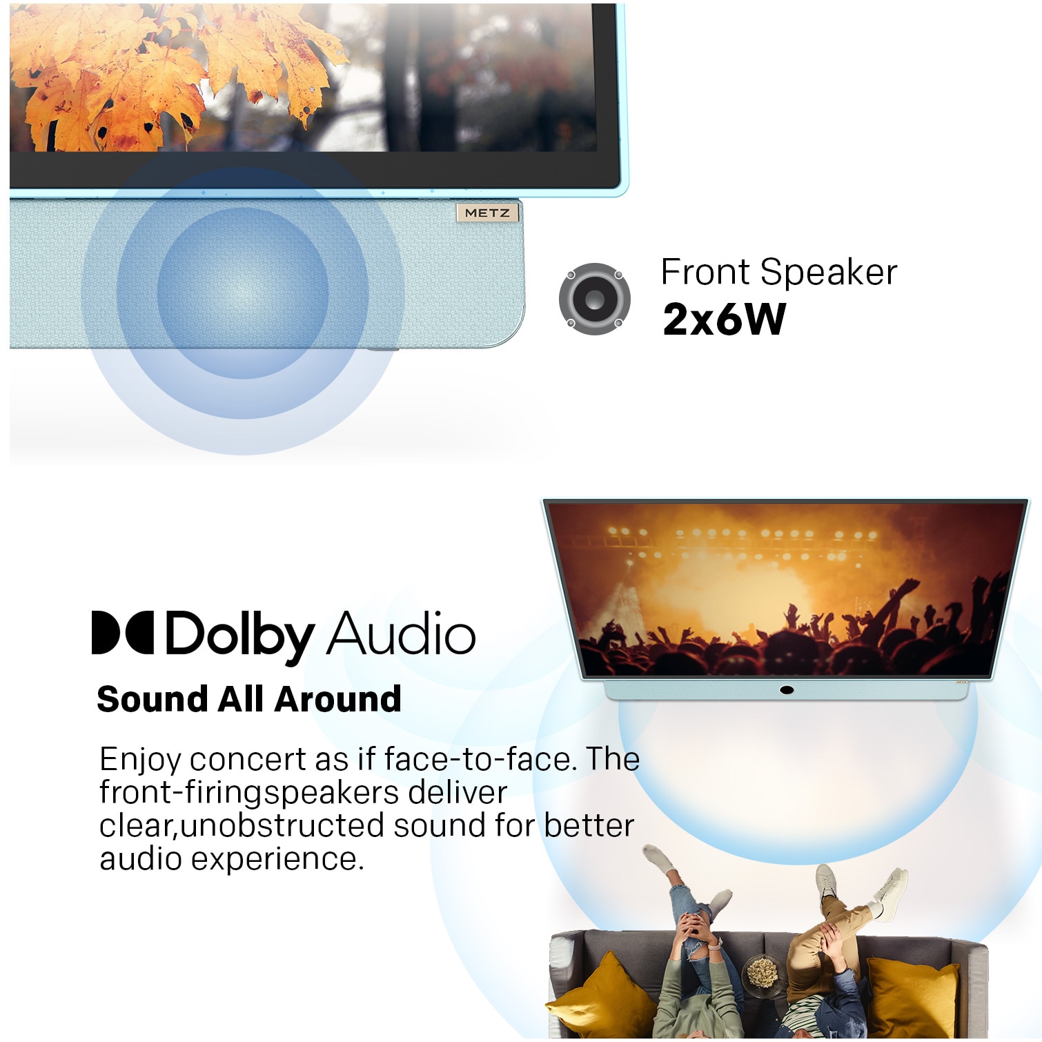 Televizor portabil METZ LED 24MPE7000Y, 60 cm, Smart Google TV, adaptor alimentare 12V, Full HD, Clasa E (Model 2025)
