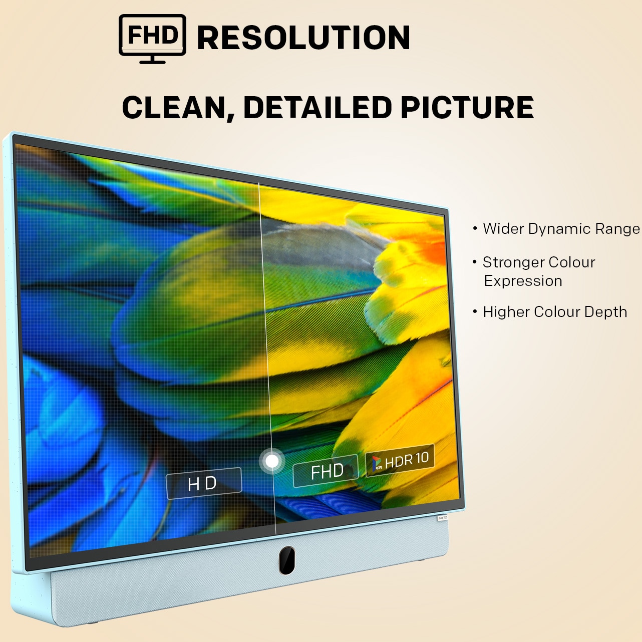 Televizor portabil METZ LED 24MPE7000Y, 60 cm, Smart Google TV, adaptor alimentare 12V, Full HD, Clasa E (Model 2025)