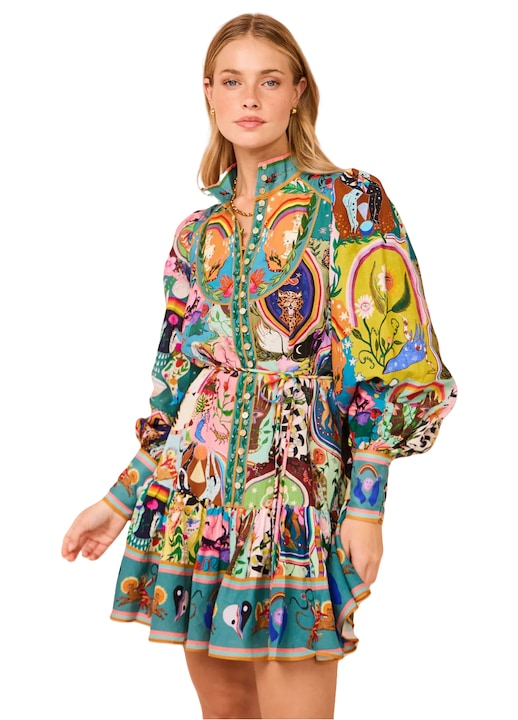 Puffos ujjú ruha, Virágos