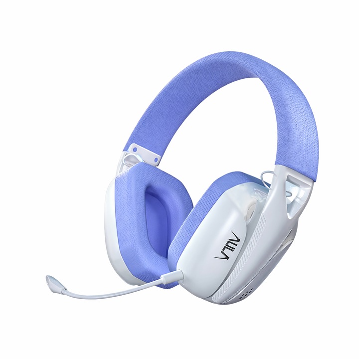 Casti gaming AULA S8, tri-mode (Bluetooth 5.3/2.4G/cablu), driver 40mm, latenta foarte redusa (2.4G), baterie 600mAh (pana la 23h), usoare ~210g, microfon