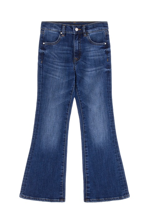 GUESS KIDS, Bővülő szárú mosott hatású farmernadrág, Sötétkék/Kék, 125-135 CM