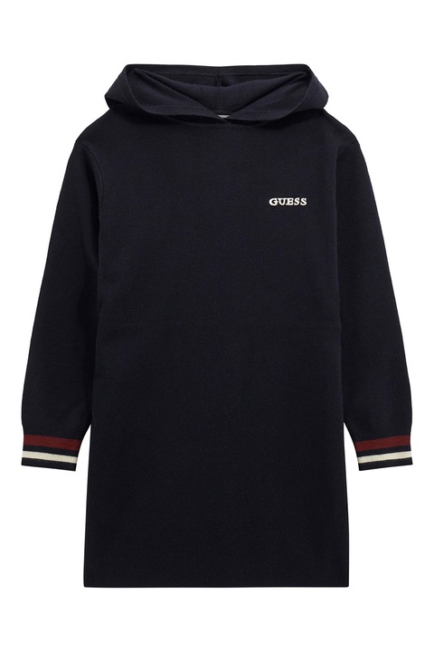 GUESS KIDS, Rochie din amestec de lana cu gluga, Bleumarin