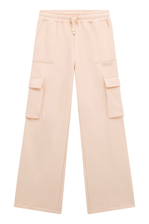 GUESS KIDS, Húzózsinóros bő szárú cargo nadrág, Világosbézs