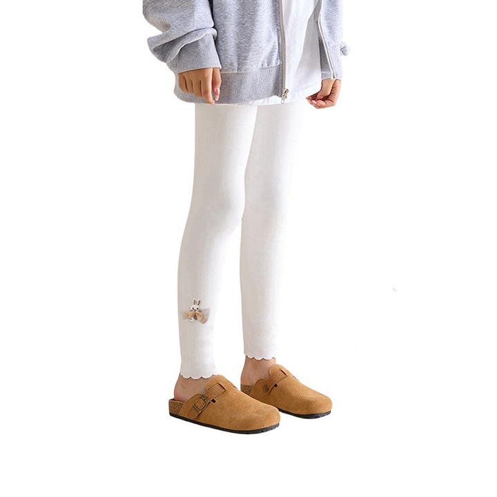 Colanti fete, viscoza, elastic, alb, 110cm