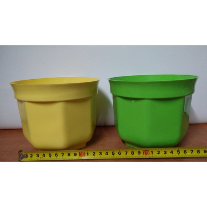Ghiveci POLPLAST Oslonka 15cm galben-verde