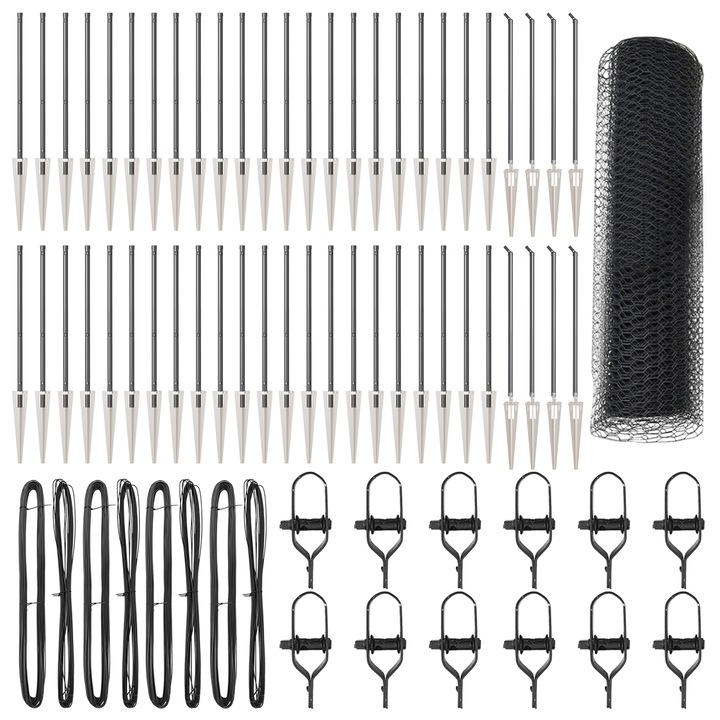 Gard hexagonal vidaXL, Gri, 1x100 m, Otel, 38.2 kg