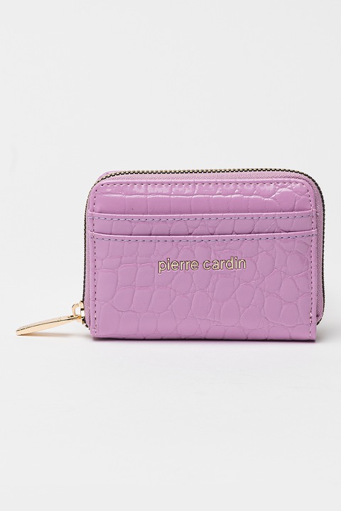 Pierre Cardin, Портмоне с шагрен и цип, Лилав