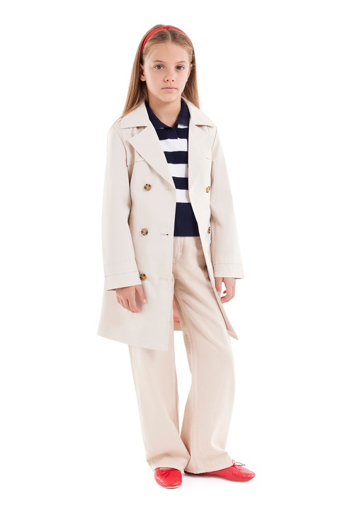 GUESS KIDS, Trenci cu doua randuri de nasturi, Bej deschis, 147-157 CM