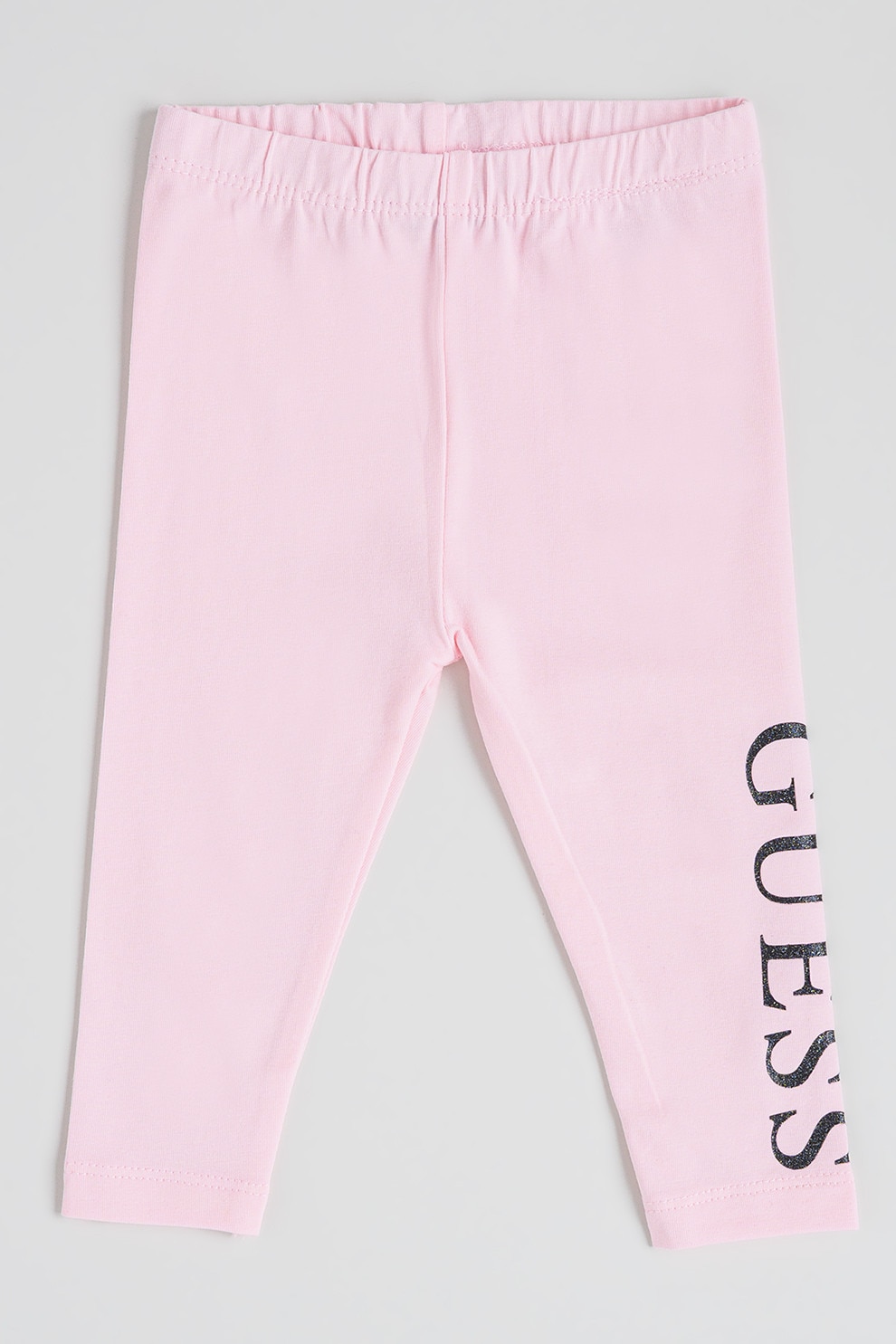 GUESS KIDS, Colanti cu talie inalta si logo, Roz somon, 68-76 CM