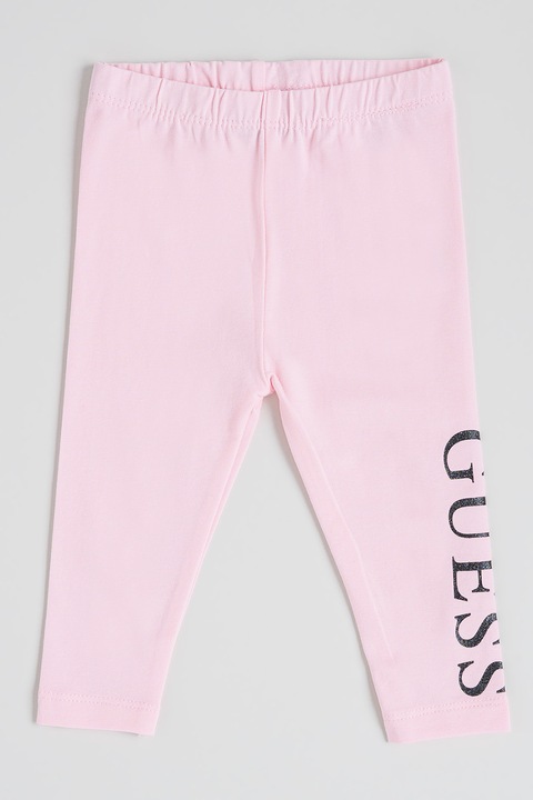 GUESS KIDS, Magas derekú leggings logóval, Lazacszín, 68-76 CM
