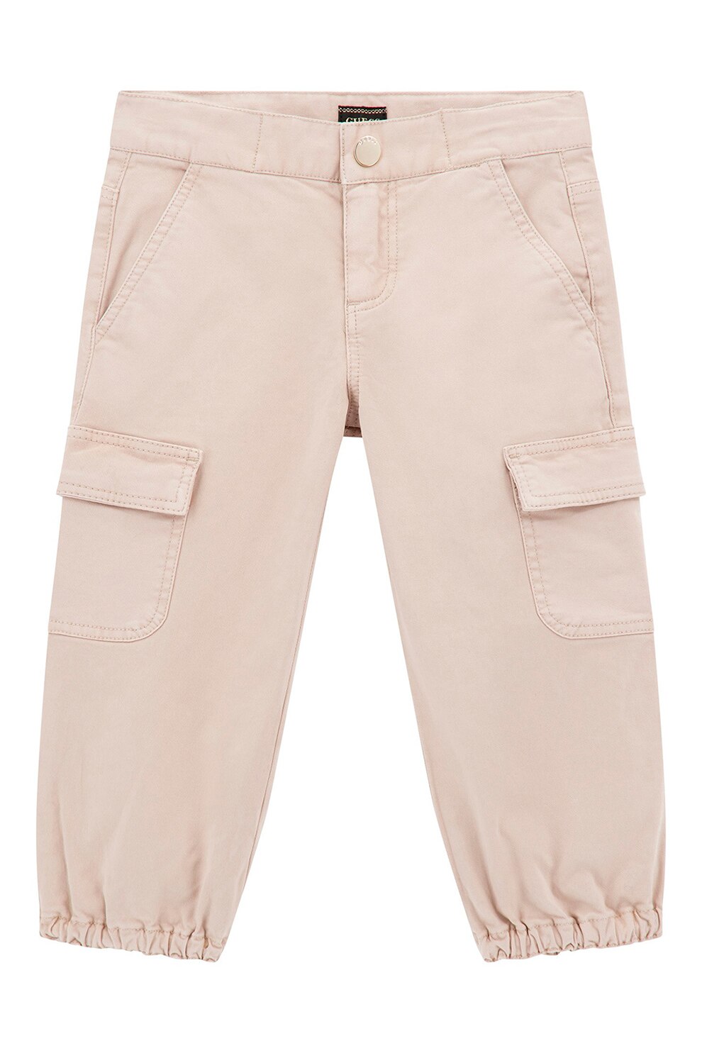 GUESS KIDS, Pantaloni cargo cu mansete elastice, Bej deschis, 118-122 CM