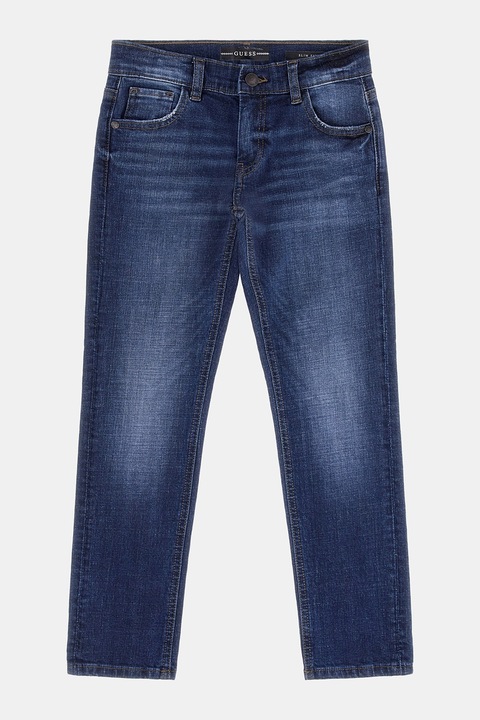 GUESS KIDS, Középmagas derekú slim fit farmernadrág, Tengerészkék