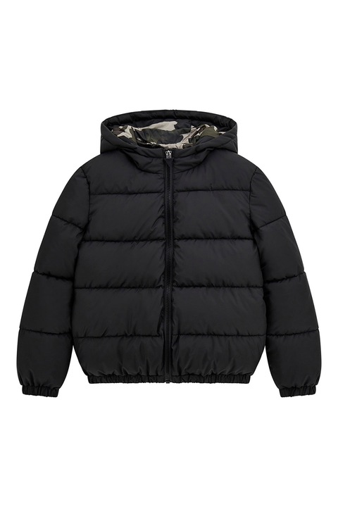 GUESS KIDS, Geaca cu vatelina si gluga, Negru
