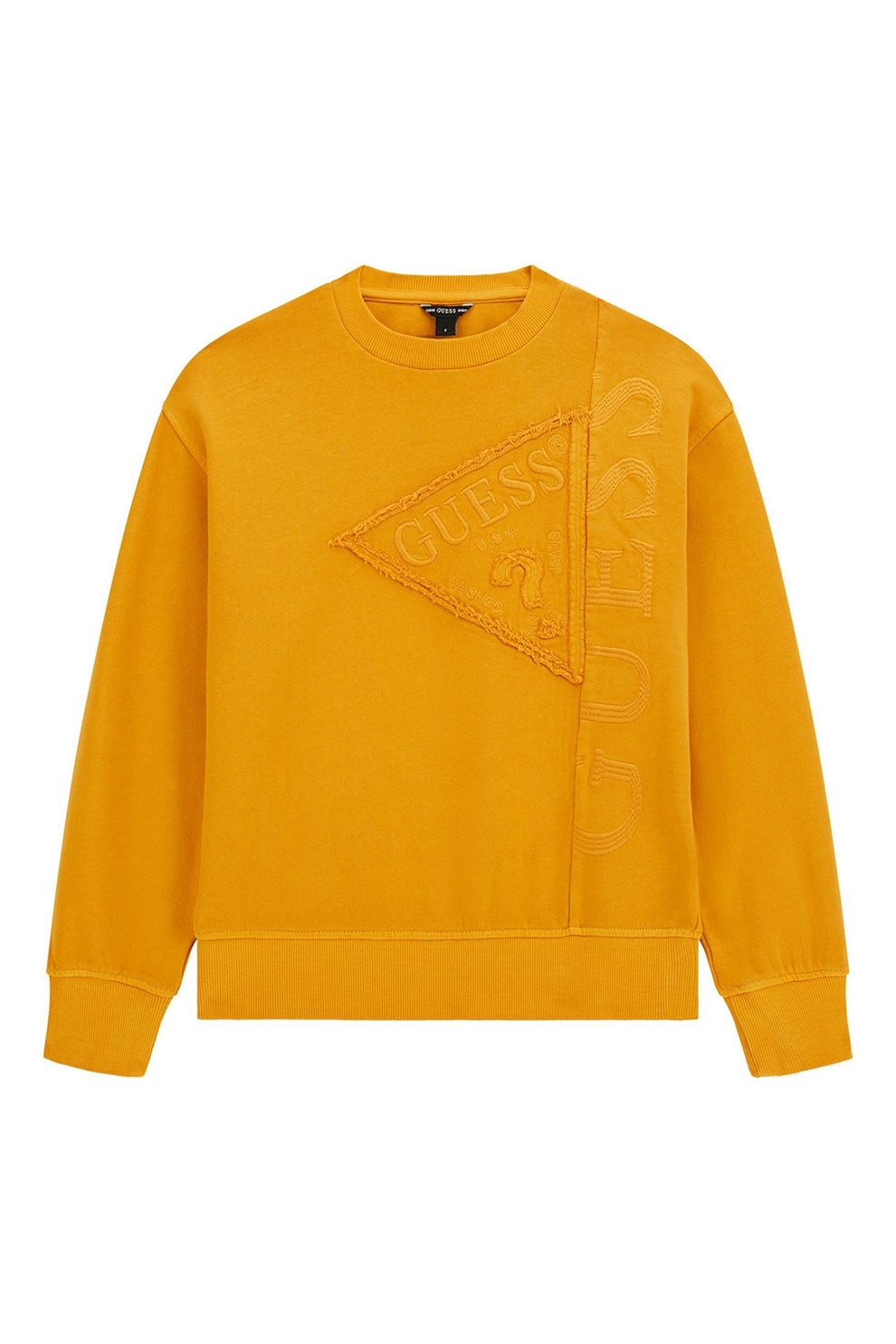 GUESS KIDS, Bluza de trening cu logo brodat, Portocaliu mandarina