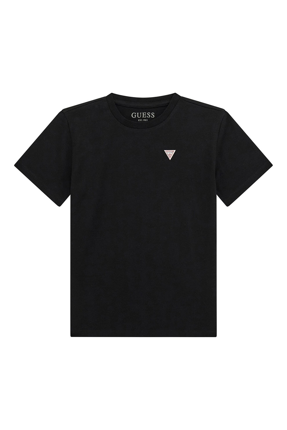 GUESS KIDS, Tricou din bumbac cu decolteu la baza gatului, Negru, 125 CM