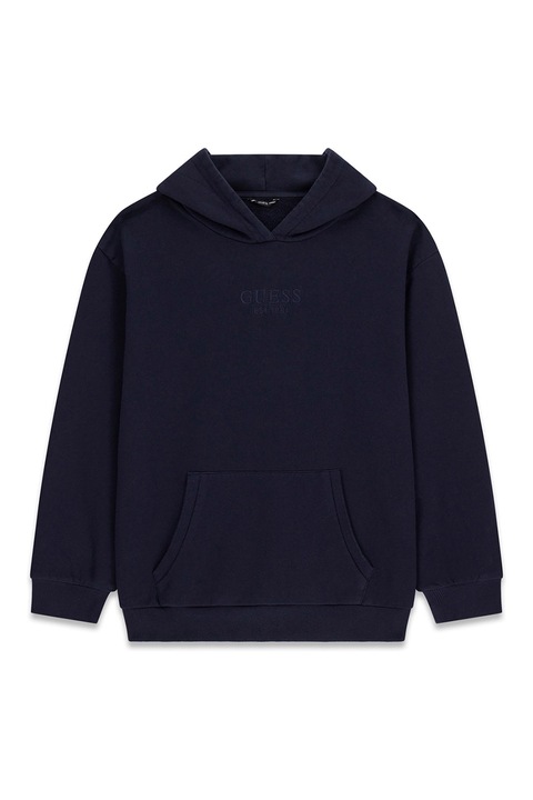 GUESS KIDS, Уголемено худи с бродирано лого, Тъмносин