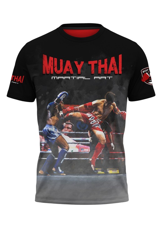 Férfi muay thai póló 33.39, rövid ujjú, többszínű