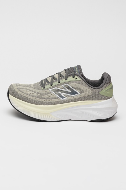 New Balance, Pantofi More v6 wedge pentru alergare, Verde pal/Verde feriga