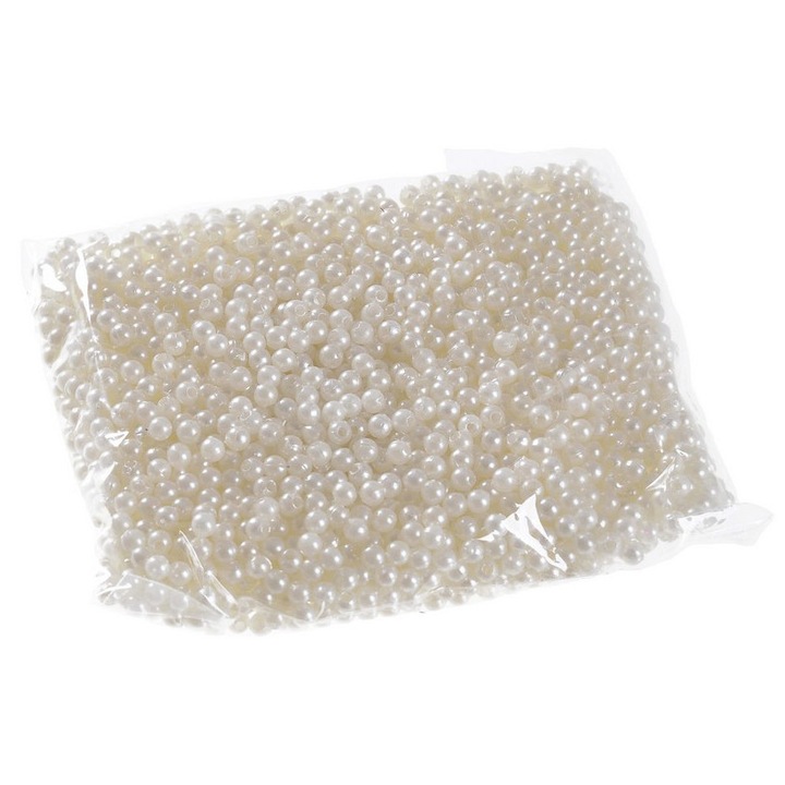 Margele pentru proiecte de artizanat, Canea, culoare ecru, 4mm, 75g