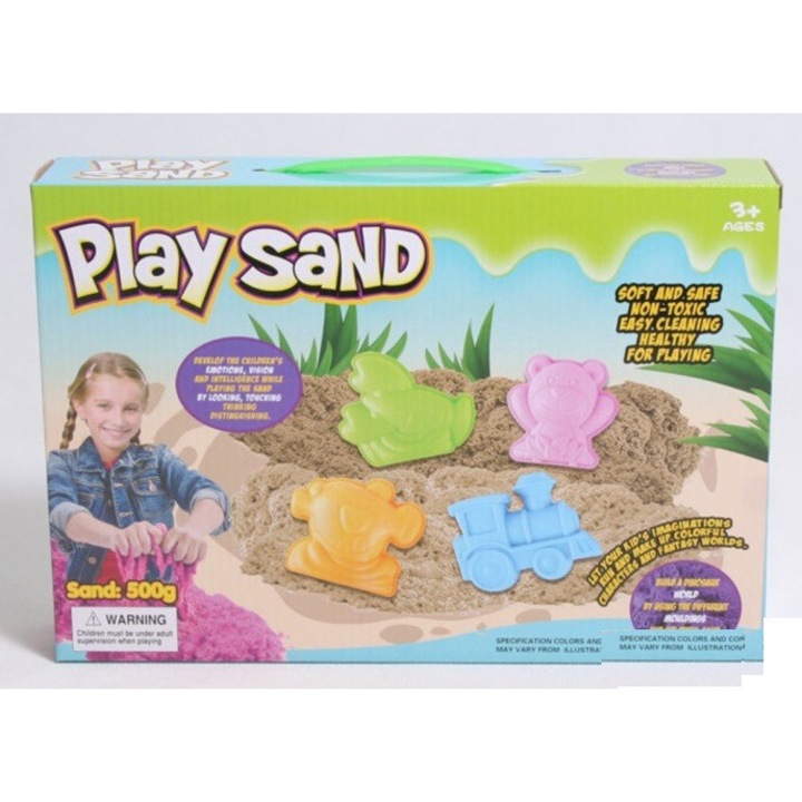 Моделираща паста, Midex, кинетичен пясък, комплект с форми, многоцветна