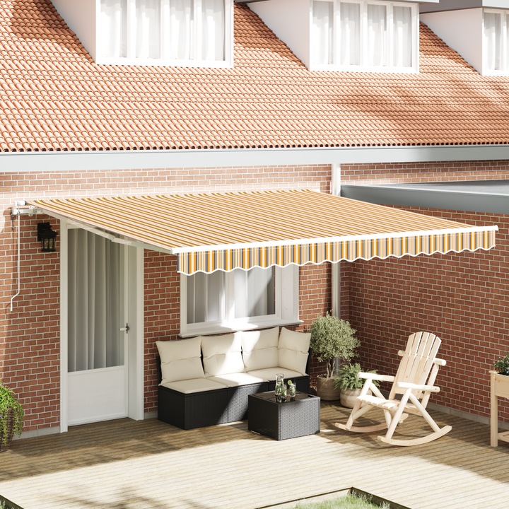 Cort electric retractabil vidaXL, Multicolour 400 × 350 cm