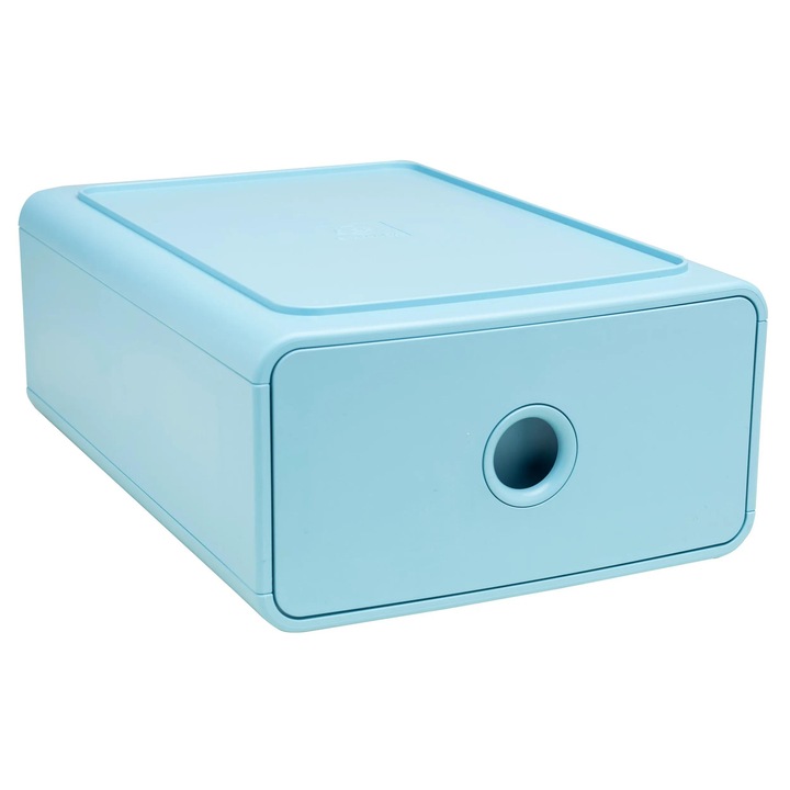 Шкаф за документи Exacompta Skandi, пластмасов, 1 чекмедже, ледено син