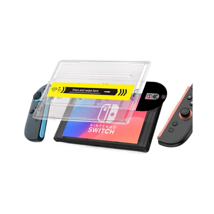 2 db-os védőfólia Nintendo Switch 2, Blu-ray, átlátszó és könnyen felszerelhető