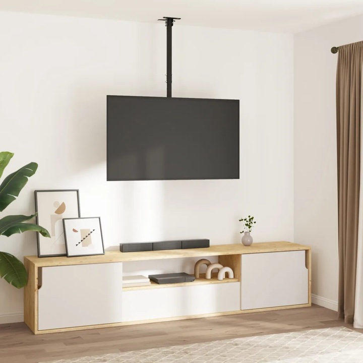 Suport TV sufit, vidaXL, 32-65'', 7 niveluri de inaltime, 400x400mm, 40kg