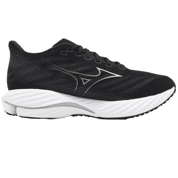 Férfi futócipő Mizuno Wave Rider 28 2E széles SS 2025 Fekete/Fehér, Fekete