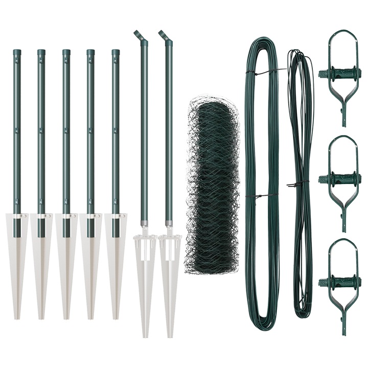 Gard Hexagonal Verde vidaXL, 0,6x10 m, Otel, 12.7 kg