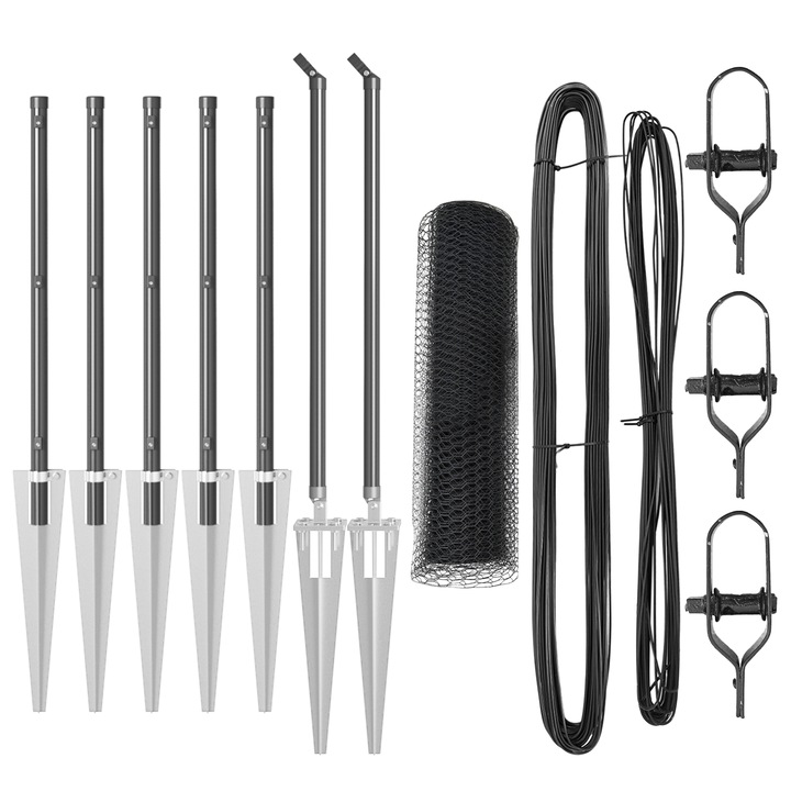 Imprejmuire Hexagonala vidaXL, Gri, 0.4x10 m, Otel, 11.4 kg